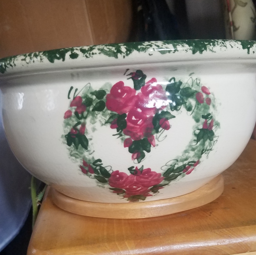 Vintage stoneware serving bowl